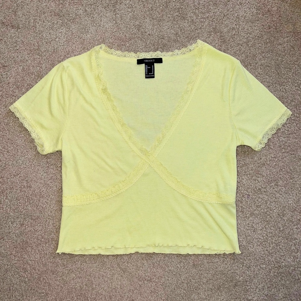 Forever 21 Lace Trim Tee